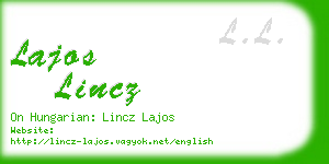 lajos lincz business card